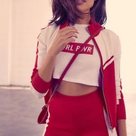 NWT Express x Olivia Culpo Red White Track Jacket - Picture 4 of 6